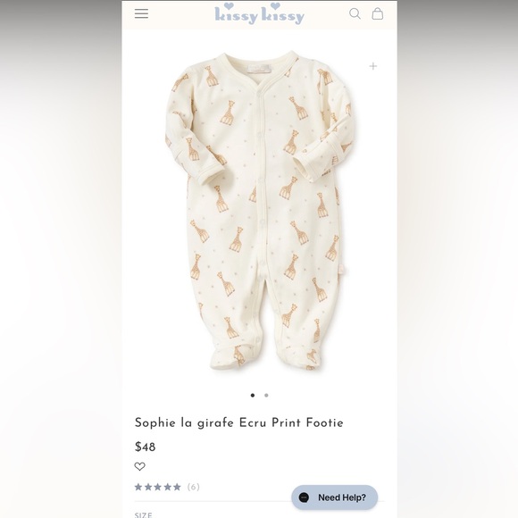 Kissy kissy Sophie la girafe Ecru Print Footie - Picture 9 of 9